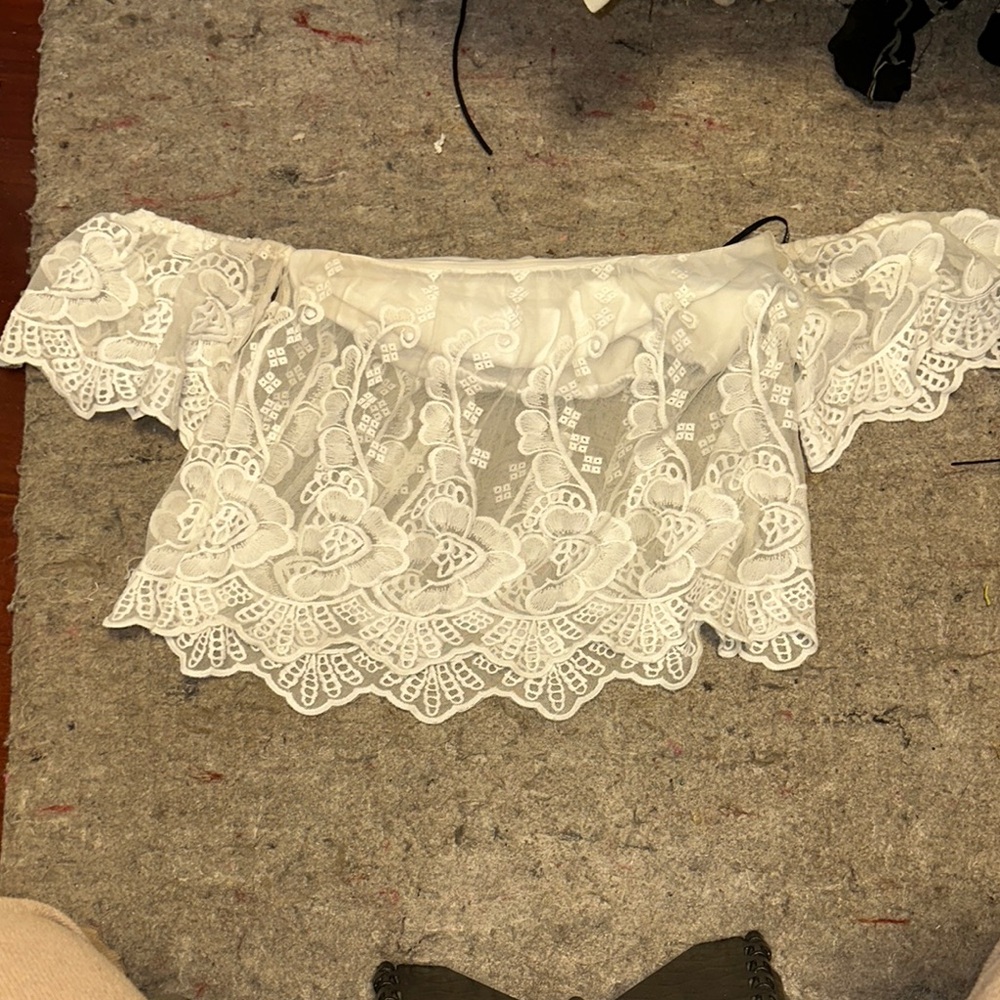 White Lace Off-Shoulder Top